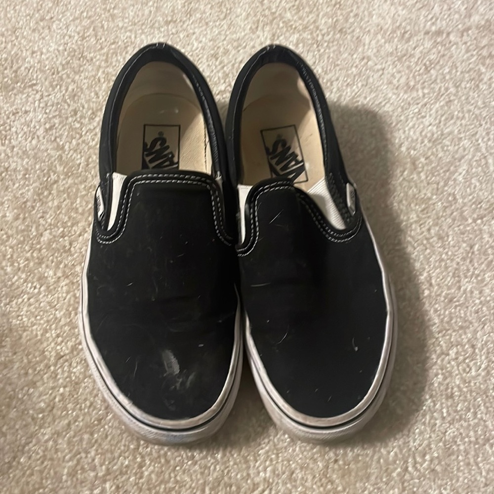 Black and white vans work use a little cleaning